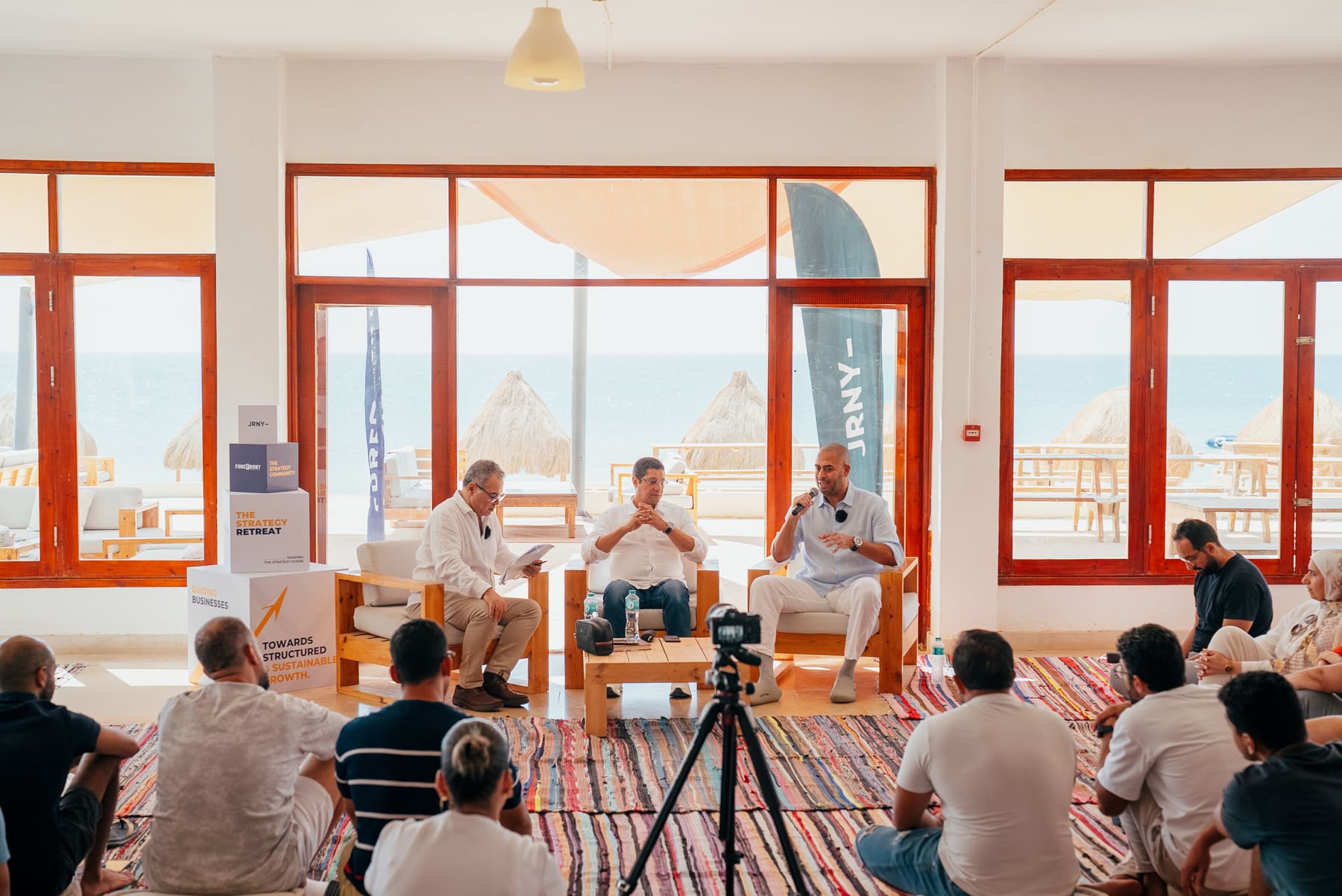 Three panellists in discussion
